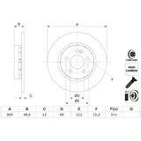 Bosch Bremsscheibe BOSCH 0 986 479 H49 hinten, voll, hochkarbonisiert, 1 Stück