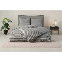 LeGer Home by Lena Gercke Bettwäsche "Linnea", grau (anthrazit), B/L: 155cm x 220cm, 1 Stk., 1 Stk., Renforcé, B/L: 80cm x 80cm, 2, Renforcé, Obermaterial: 100% Baumwolle, LEGER HOME BY LENA GERCKE, Bettwäsche, Bettwäsche, aus 100% Baumwolle, Streifendesign