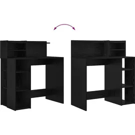 vidaXL Schreibtisch mit Stauraum Schwarz Eichen-Optik 869523