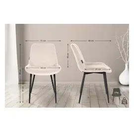 CLP 4er Set Esszimmerstühle Victoria I Polsterstühle Mit Samt-Bezug I Mit Bodenschonern