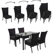 MCW Polyrattan Set MCW-G19 5-tlg. schwarz/dunkelgrau