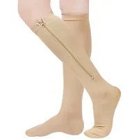 Kompressionsstrümpfe Damen Herren,Klasse 2 Stützstrümpfe Mit Reißverschluss Compression Socks, Waden Kompression Für Krampfadern, Ödeme, Genesung, Schwangere,A,M - M