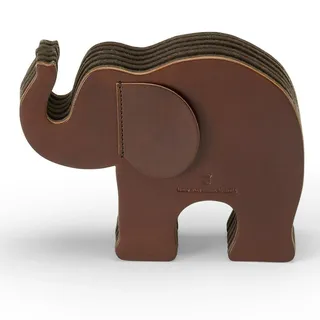 Graf von Faber-Castell 118722 - Stiftehalter Elefant aus Leder, mit 12 Buntstifte Polychromos