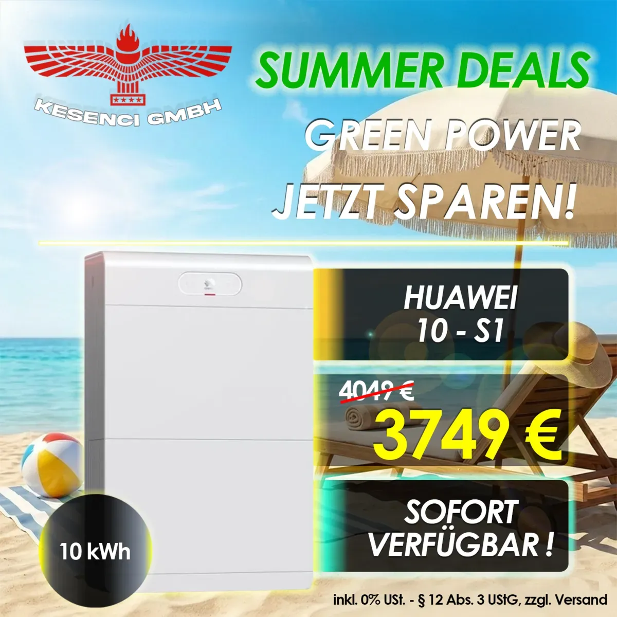 SUMMER DEALS ! Huawei Speicherpaket Batteriespeicher 10kWh LUNA2000 10-S1