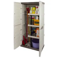 GarPet Besenschrank Gartenschrank Kunststoff Putzschrank Geräteschrank Wetterfest Balkonschrank Wasserdicht
