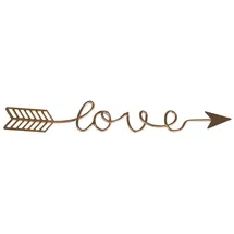 Rayher Schriftzug Love, 24 x 3,2 cm x 0,2 cm, Wanddekoration Schriftzug Liebespfeil, 46199616