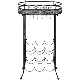 vidaXL Weinregal 9 Flaschen Metall Schwarz
