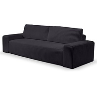 WERK2 Schlafsofa »Hugo«, Design 2-Sitzer Sofa in Cord mit Schlaffunktion & Bettkasten, schwarz