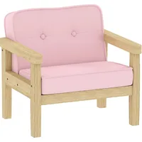 AIYAPLAY Kindersessel, Kindersofa mit Holzrahmen, Cordoptik, gepolsterter Kinderstuhl für Kinder von 3-8 Jahren, für Kinderzimmer, Spielzimmer, Rosa   Aosom