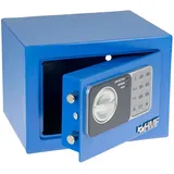 HMF 46126-05 Safe Tresor klein mit Zahlenschloss, Möbeltresor | 23 x 17 x 17 cm | Blau