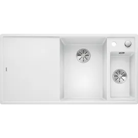 Blanco Axia III 6 S rechts weiß + Excenterbetätigung + InFino + Holzschneidbrett