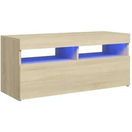 vidaXL TV-Schrank mit LED-Leuchten 90x35x40 cm Braun Holz