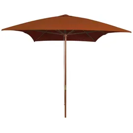 vidaXL Sonnenschirm mit Holzmast 200 x 300 cm terrakotta