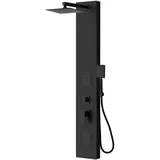Badplaats Duschpaneel, Hudson mit Mischbatterie Schwarz PVC – 120 x 20 cm,