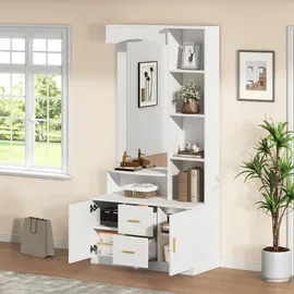 stilvora Garderobenschrank 90x180x40 cm Weiß