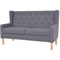 vidaXL Sofa 2-Sitzer Stoff Grau