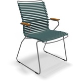 Houe CLICK Dining Chair große Rückenlehne mit Bambusarmlehnen Pine green