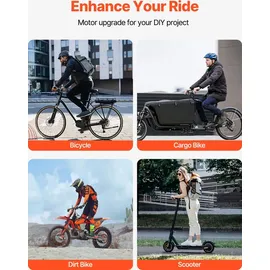 Vevor 350 W Elektrischer Gleichstrommotor, Leistungsstarker Elektromotor, 24 V, 3000 U/min, elektrischer Dirtbike-Motor für E-Bike, Motorrad, Roller, Heimwerker