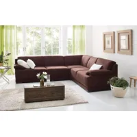 Home Affaire Ecksofa HOME AFFAIRE "Telos mit Boxspring Unterfederung für hohen Komfort, L-Form", braun, B:259cm H:80cm T:289cm, Chenille (100% Polyester);Microfaser-PRIMABELLE (100% Polyester);dicke Luxus-Microfaser in Lederoptik (100% Polyester), Sofas, Ecksofa, mit