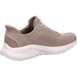SKECHERS Bobs Squad Chaos für Damen Hands Free Slip-ins Chaos-Current Muse Sneaker, Taupe Textile, 42