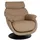 Mendler Relaxsessel mit Hocker HWC-K99, Fernsehsessel Sessel, Wippfunktion drehbar, Metall Echtleder/Kunstleder ~ taupe