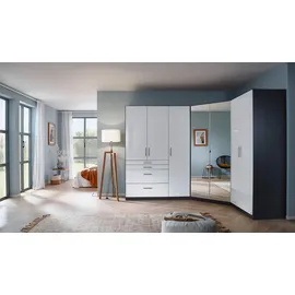 Rauch Eckschrank HOMBURG 253 x 197 x 208 cm Hochglanz Weiß/Grau