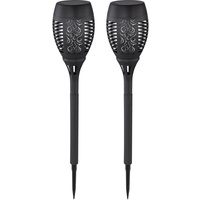 GLOBO Solarleuchte Feuereffekt Stecklampe Solar schwarz Außenleuchte Solar Erdspieß,