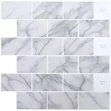 vidaXL Wandfliese Weiß Marmor 30 x 30 cm 50 St.