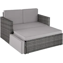 Tectake Korfu Rattan Lounge Variante 2 grau