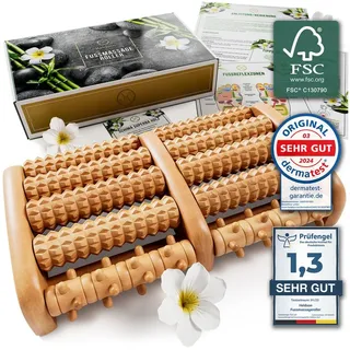HELDSON HELDSON® Fußmassageroller Holz - FSC®100% - Fußmassagegerät - Massage Roller für Fußmassage - Foot Massager - Fussmassageroller - Fussmassagegerät - Massagegerät für Füße - Fersensporn