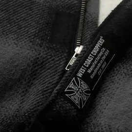 West Coast Choppers Hell Bent Flannel Kapuzenjacke - Charcoal / Black - 3XL