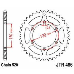 JT SPROCKETS Standard-Stahlkrone 486 - 520