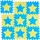 Relaxdays Puzzlematte Sterne, Eva Schaumstoff, Blau Gelb Weich 91 x 91 cm 550 g