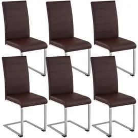 Tectake tectake® Schwingstühle Kunstleder 6er Setbraun