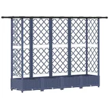 vidaXL Hochbeet mit Rankgitter und Dach 202,5 x 40 x 123 cm Grau