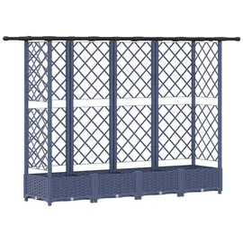 vidaXL Hochbeet mit Rankgitter und Dach 202,5 x 40 x 123 cm Grau