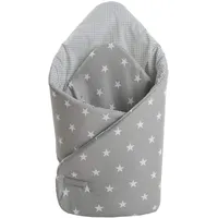 Medi Partners Steckkissen 100% Baumwolle 75x75cm Einschlagdecke Babyhörnchen doppelseitig weich ganzjährig multifunktional antiallergisch Babys (Sternen mit grauen Punkten)