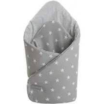 Medi Partners Steckkissen 100% Baumwolle 75x75cm Einschlagdecke Babyhörnchen doppelseitig weich ganzjährig multifunktional antiallergisch Babys (Sternen mit grauen Punkten)