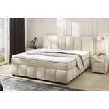 Jockenhöfer Gruppe Boxspringbett Cora, Wende-Bonell-Federkern-Matratze (H2/H3), PU-Schaum Topper beige