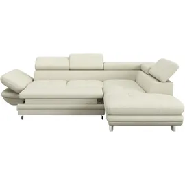 Cotta Ecksofa COTTA "Enterprise L-Form", weiß (altweiß), B:277cm H:91cm T:104cm, Softlux-Kunstleder;Luxus-Kunstleder, Sofas, Ecksofa, mit Arm- & Kopfteilverstellung, wahlweise mit Bettfunktion