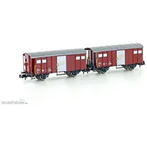 HOBBYTRAIN Gedeckter Güterwagen 2er Set H24251 N