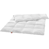 sleepling – Premium Luxus Daunendecke, warm, 155x220 cm, Steppbett, allergikergeeignet - Weiß