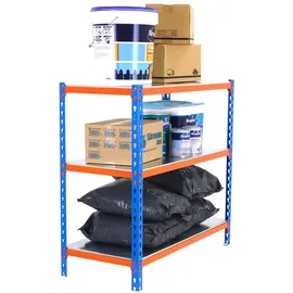 simonclick Lagerregal Stahl 1000x1100x400 mm Blau/Orange