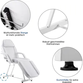 Barberpub Kosmetikliege Therapieliege Massageliege Tattooliege Kosmetikstuhl Schönheitsausrüstung 0015W (Weiß)