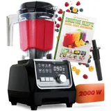 NUTRI-BLENDER MAX+ Hochleistungsmixer 2000W Standmixer Smoothie Hochleistung Smoothie-Maker Profi Mixer Blender - 2L Tritan, BPA-FREI, 9 Stufen, Digital-Timer Inkl. Smoothie Rezeptbuch