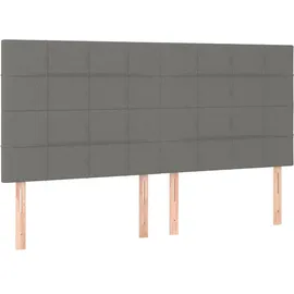 vidaXL Boxspringbett mit Matratze & LED Dunkelgrau 180x200 cm Stoff
