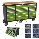 Baumarktplus Werkstattwagen Deluxe XXL 254tlg. 161x92,5 cm 20 Schubladen Rollenschrank Werkzeugwagen