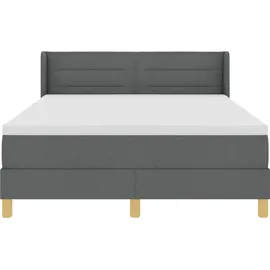 vidaXL Boxspringbett 140 x 200 cm Dunkelgrau