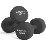 luxuskollektion Neopren Kurzhanteln Hantelset 2x10 kg schwarz