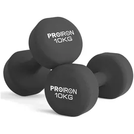 luxuskollektion Neopren Kurzhanteln Hantelset 2x10 kg schwarz
